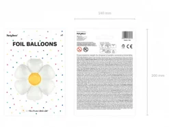 White Daisy Flower Foil Balloon 28in
