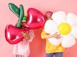 White Daisy Flower Foil Balloon 28in