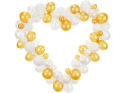 White & Gold Heart Balloon Garland Kit 68pc