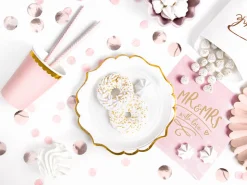 White Gold-Trimmed Scalloped Dessert Plates 6ct