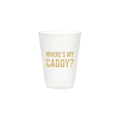 White Where's My Caddy Frosted Plastic Cups 6ct