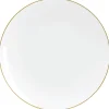 White With Gold Rim Plastic Dinner Plates 10ct