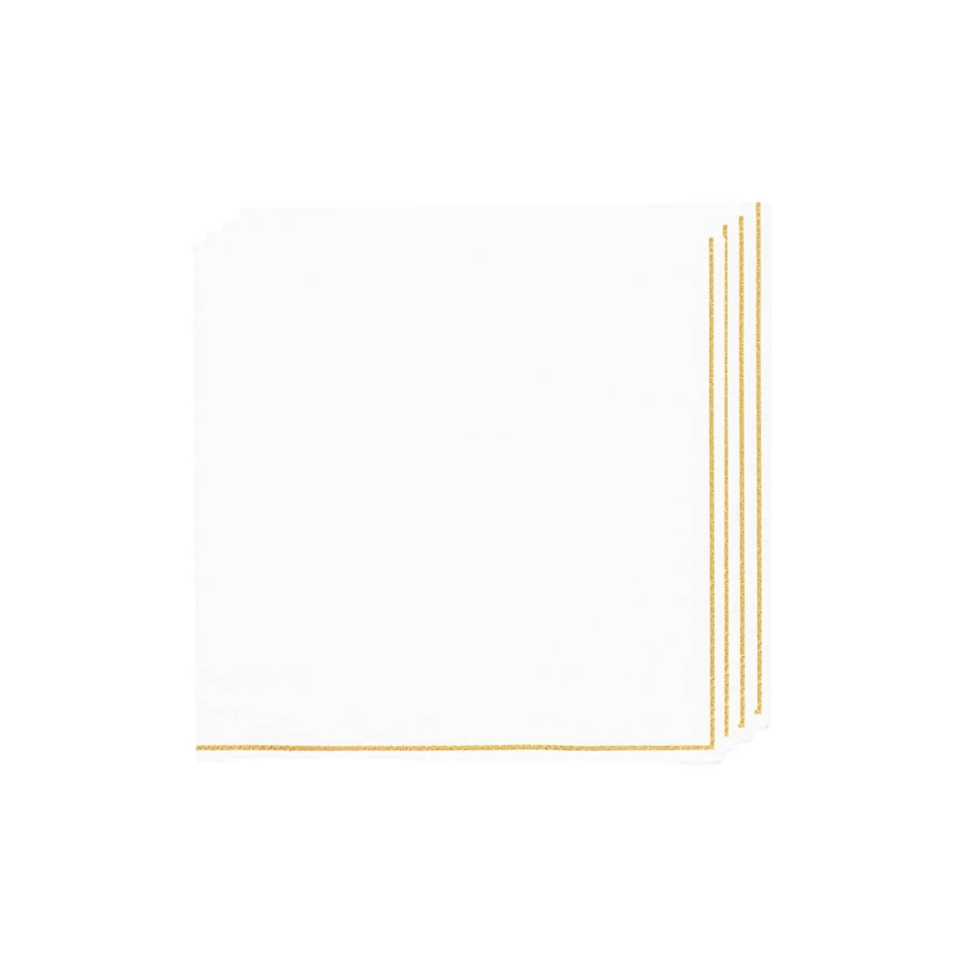 White with Gold Stripe Dessert Napkins 20ct