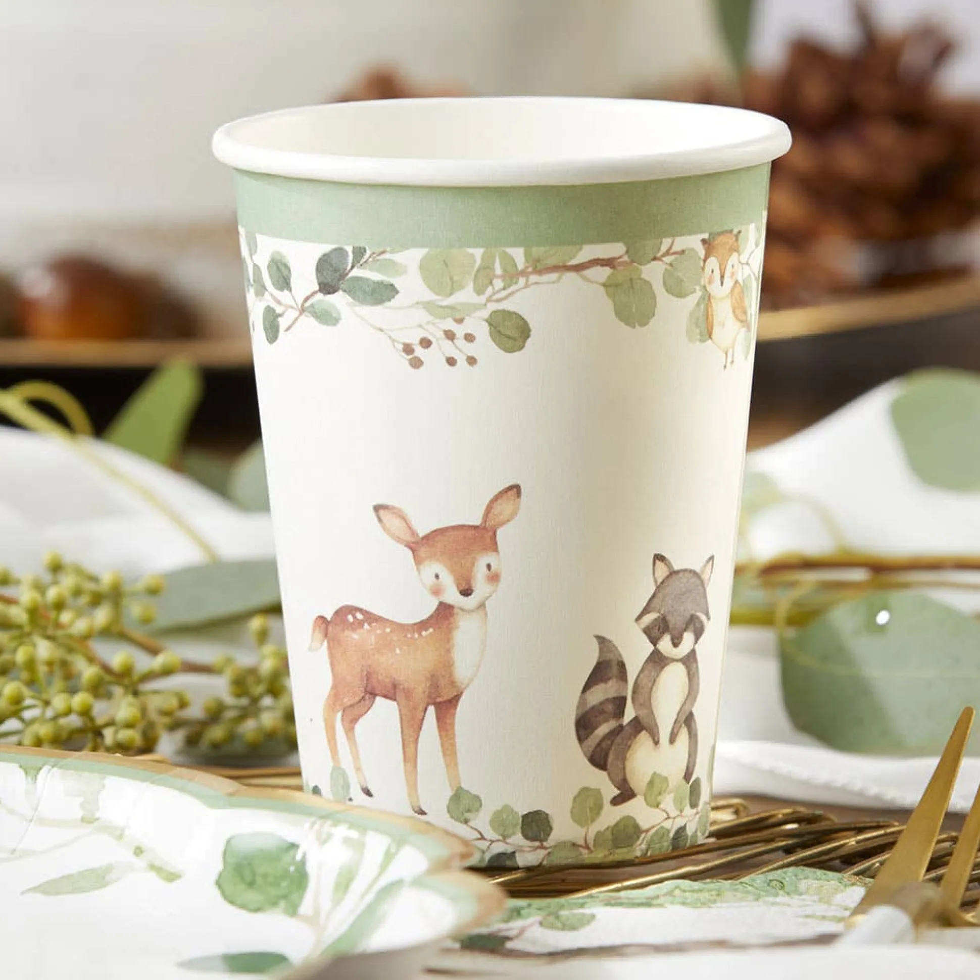 Woodland Baby Shower Cups 16ct