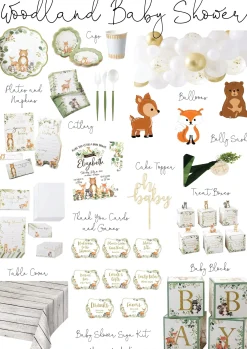 Woodland Baby Shower Dessert Plates 16ct