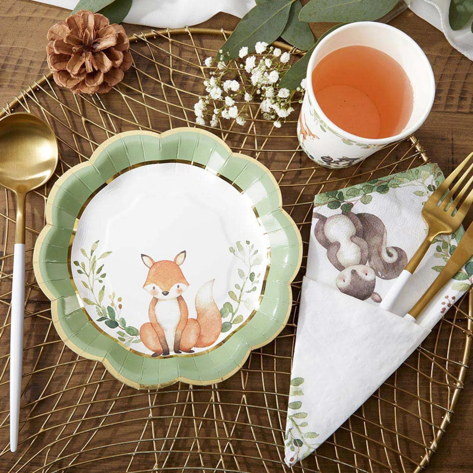 Woodland Baby Shower Dessert Plates 16ct