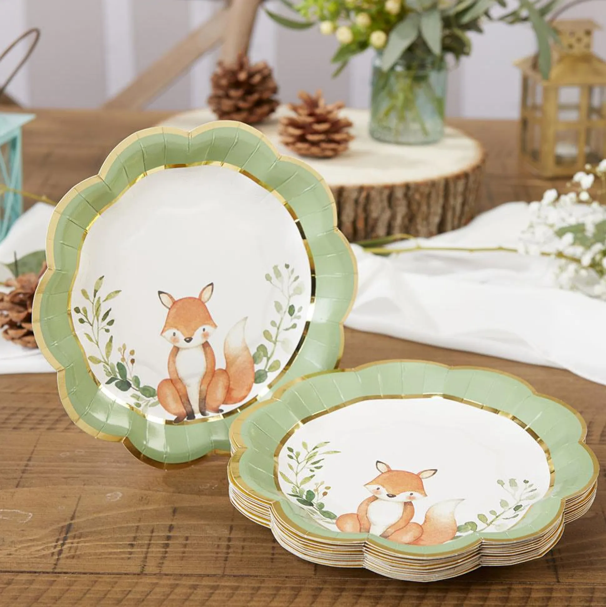 Woodland Baby Shower Dessert Plates 16ct