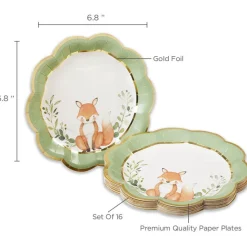 Woodland Baby Shower Dessert Plates 16ct