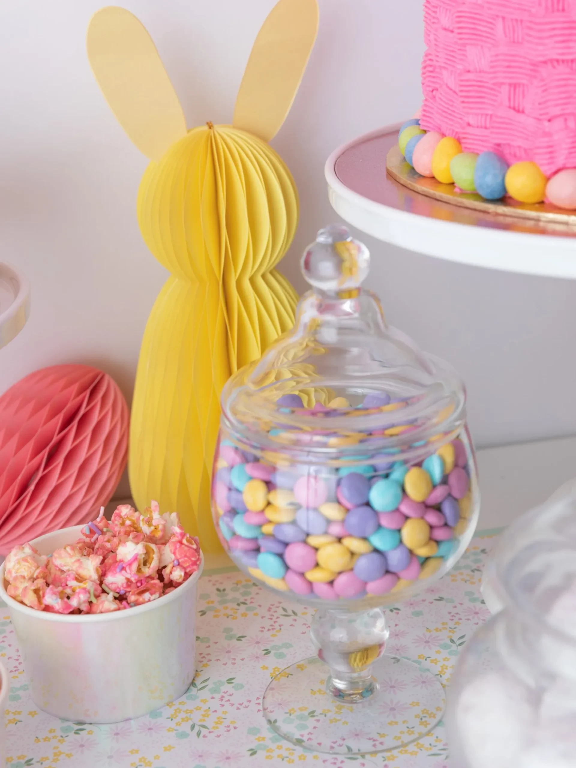Yellow Bunny Honeycomb Decoration 12in