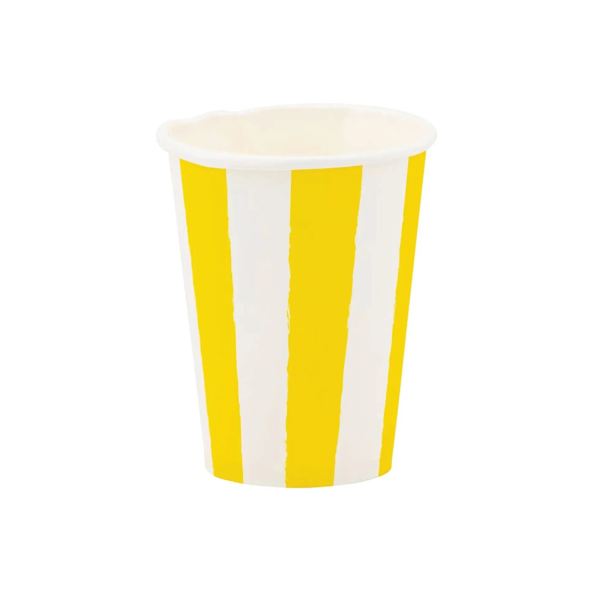 Yellow Striped Paper Cups 8ct