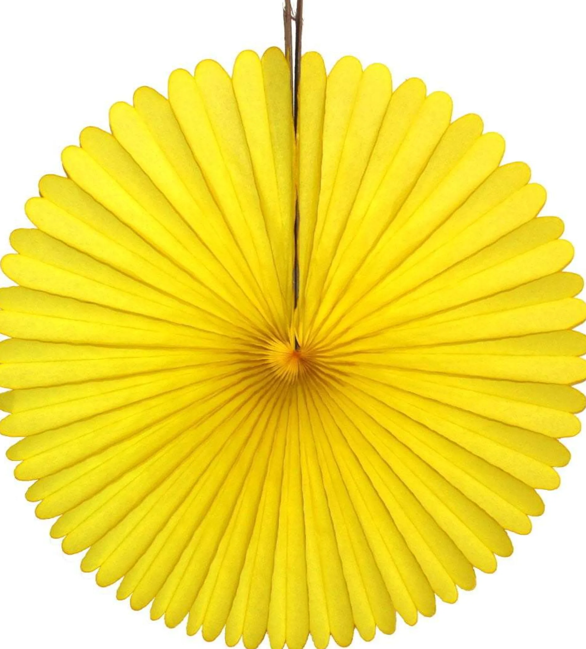 Yellow Tissue Paper Fan 13in