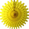 Yellow Tissue Paper Fan 18in